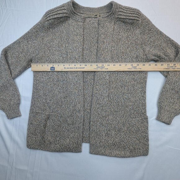 Peruvian Link Alpaca Ember Cardigan Sweater Open Front Small Tan Melange - Picture 7 of 11